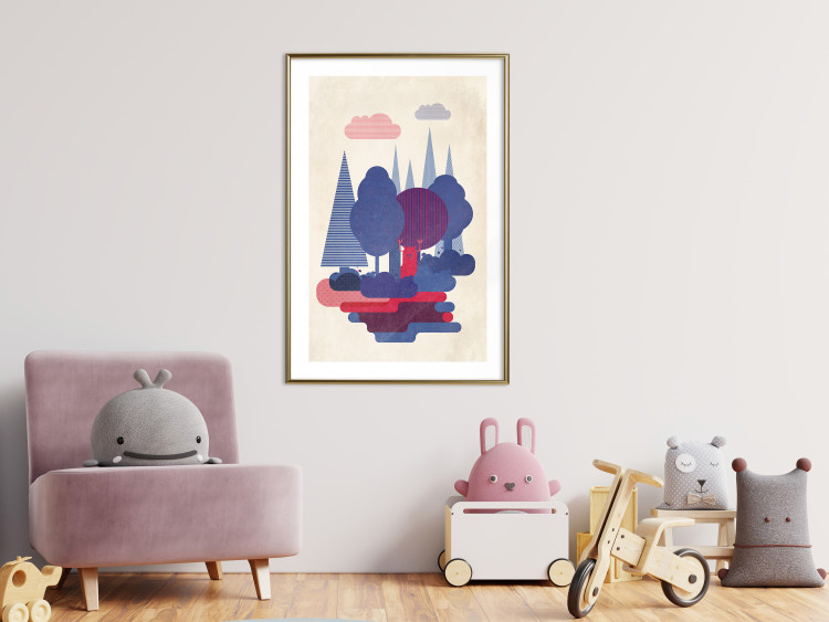 Wall Poster Forest Dwellers - abstract colorful forest with figures and a funny character 129907 additionalImage 15