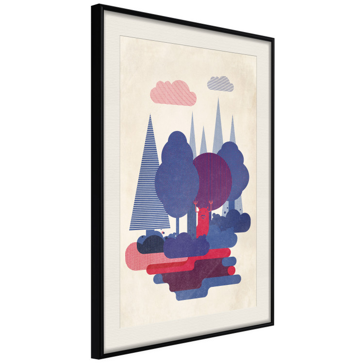 Wall Poster Forest Dwellers - abstract colorful forest with figures and a funny character 129907 additionalImage 13