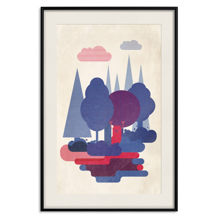 Wall Poster Forest Dwellers - abstract colorful forest with figures and a funny character 129907 additionalImage 19