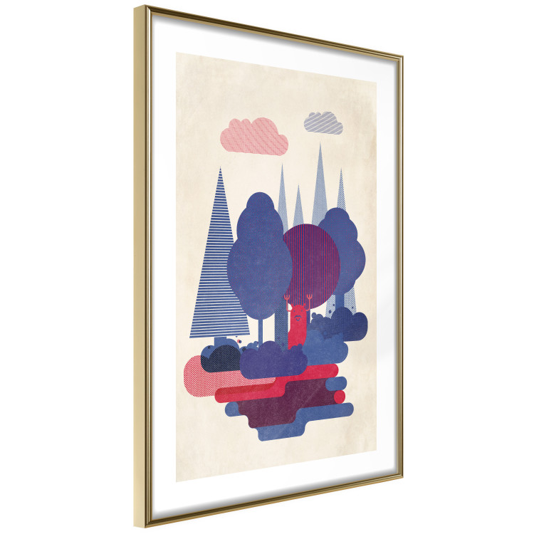 Wall Poster Forest Dwellers - abstract colorful forest with figures and a funny character 129907 additionalImage 6