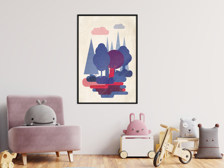 Wall Poster Forest Dwellers - abstract colorful forest with figures and a funny character 129907 additionalImage 11