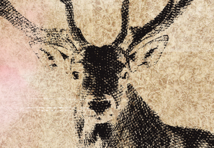 Wall Poster Lost Stag - abstract animal among figures on a light background 131807 additionalImage 6