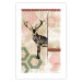Wall Poster Lost Stag - abstract animal among figures on a light background 131807 additionalThumb 25