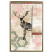 Wall Poster Lost Stag - abstract animal among figures on a light background 131807 additionalThumb 21