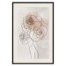 Poster Anna and Roses - abstract black line art of a woman with flowers in her hair 132207 additionalThumb 19