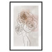 Poster Anna and Roses - abstract black line art of a woman with flowers in her hair 132207 additionalThumb 17