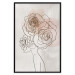 Poster Anna and Roses - abstract black line art of a woman with flowers in her hair 132207 additionalThumb 18