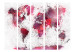 Folding Screen World Map: Red Watercolors II (5-piece) - blood-red continents 132707 additionalThumb 3