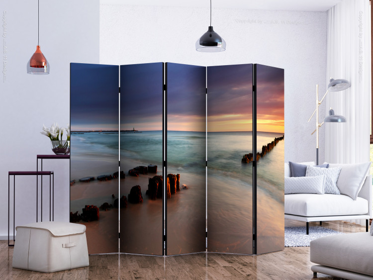 Room Divider Screen Beach - Sunset II (5-piece) - seascape of colorful sky 132907 additionalImage 2