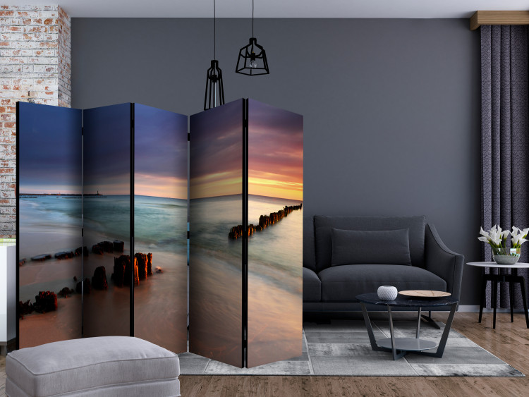 Room Divider Screen Beach - Sunset II (5-piece) - seascape of colorful sky 132907 additionalImage 4