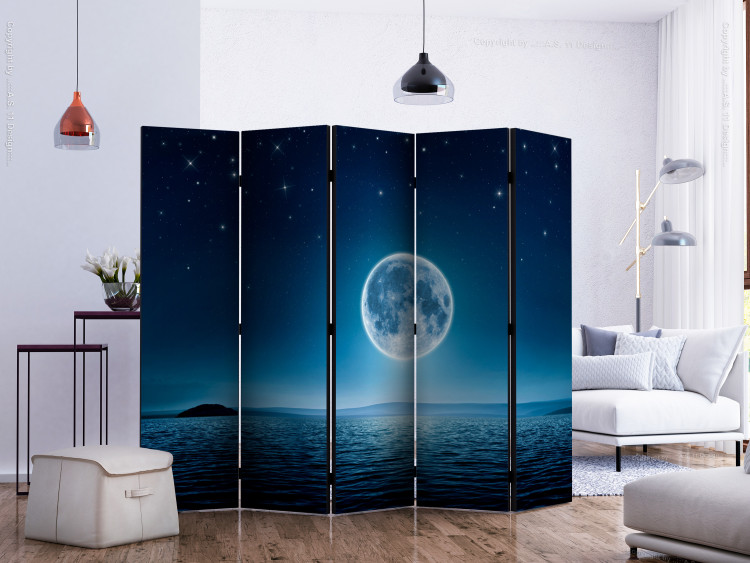 Room Divider Moonlit Night II (5-piece) - landscape of sky and calm sea 133207 additionalImage 2
