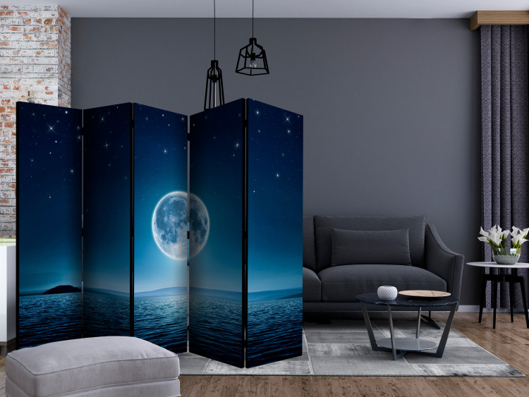 Room Divider Moonlit Night II (5-piece) - landscape of sky and calm sea 133207 additionalImage 4