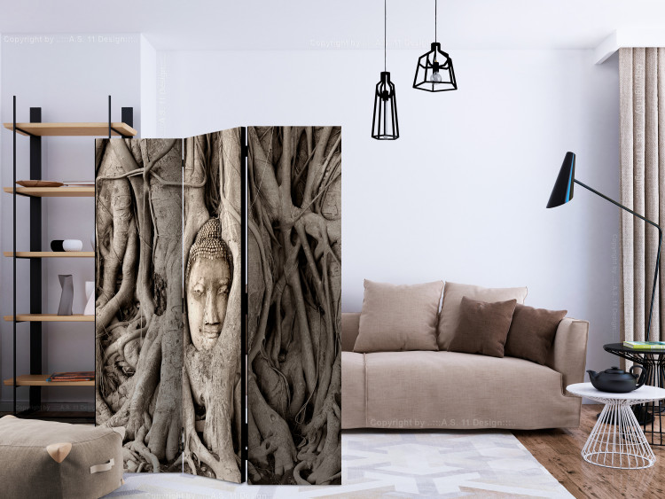 Room Divider Buddha Tree (3-piece) - sacred figure amidst thick roots 133307 additionalImage 4
