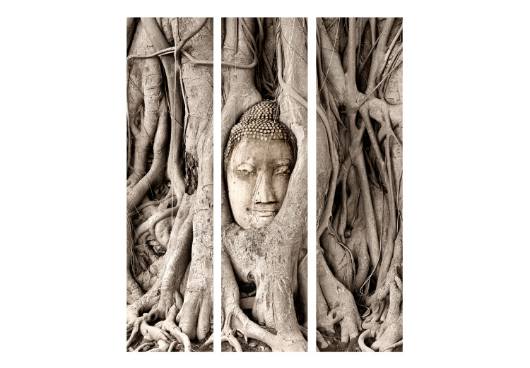 Room Divider Buddha Tree (3-piece) - sacred figure amidst thick roots 133307 additionalImage 3