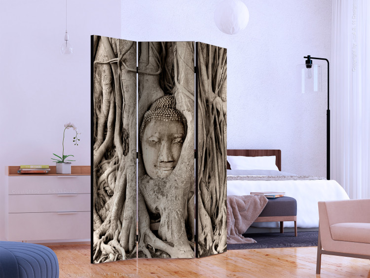 Room Divider Buddha Tree (3-piece) - sacred figure amidst thick roots 133307 additionalImage 2