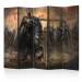 Room Divider Screen Dragon Castle II (5-piece) - dark abstraction with knight figures 133407