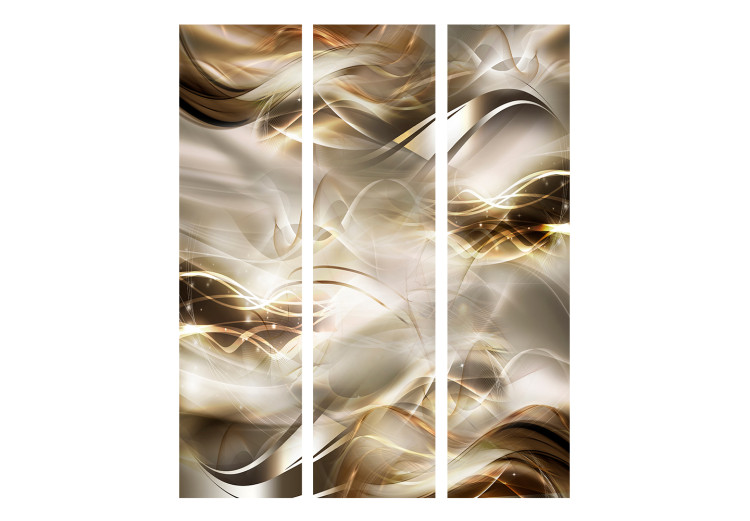 Room Separator Amber River - illusion of golden waves in abstract motif 133707 additionalImage 3