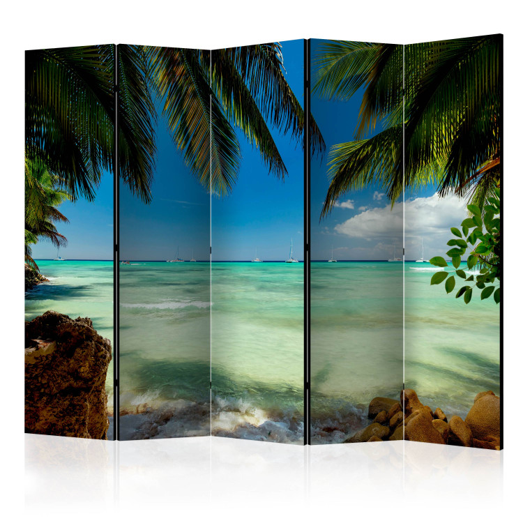 Room Divider Screen Beach Relaxation II - summer seascape amidst tropical vegetation 134007