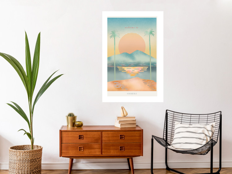 Poster Welcome to Hawaii - tropical summer landscape in pastel motif 135007 additionalImage 3