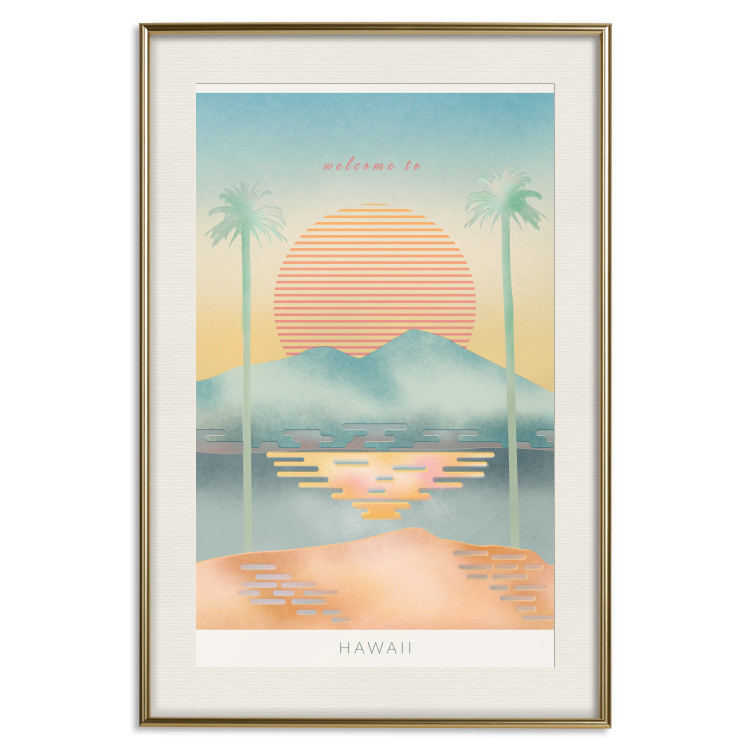 Poster Welcome to Hawaii - tropical summer landscape in pastel motif 135007 additionalImage 20
