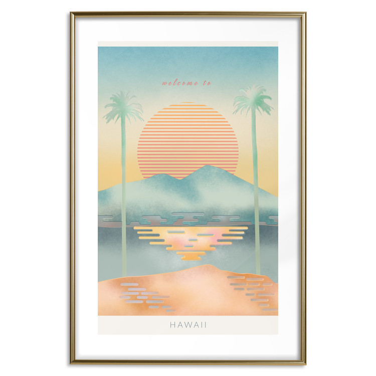 Poster Welcome to Hawaii - tropical summer landscape in pastel motif 135007 additionalImage 14