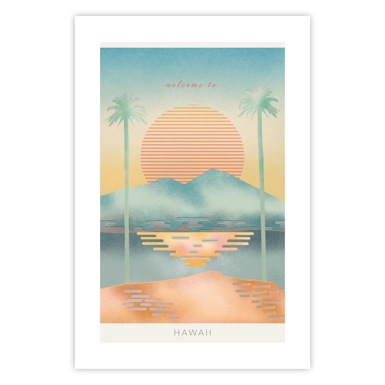Poster Welcome to Hawaii - tropical summer landscape in pastel motif 135007 additionalImage 25