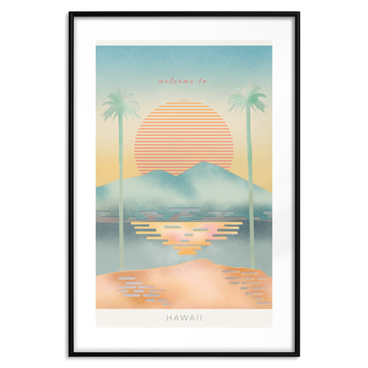 Poster Welcome to Hawaii - tropical summer landscape in pastel motif 135007 additionalImage 17