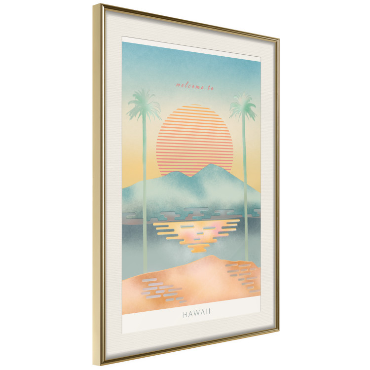 Poster Welcome to Hawaii - tropical summer landscape in pastel motif 135007 additionalImage 3