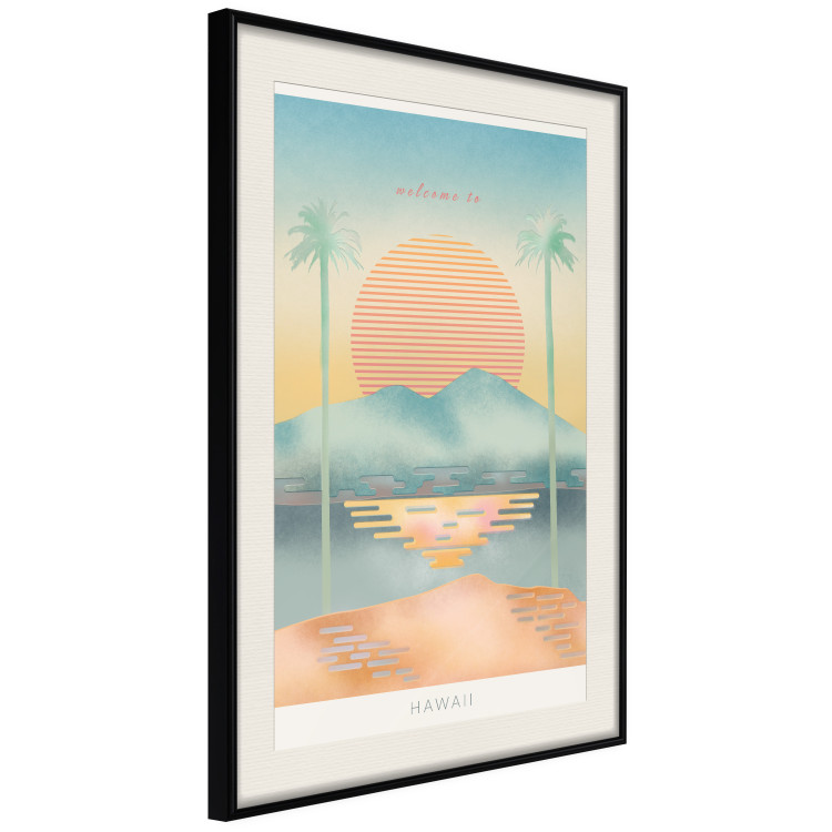 Poster Welcome to Hawaii - tropical summer landscape in pastel motif 135007 additionalImage 2