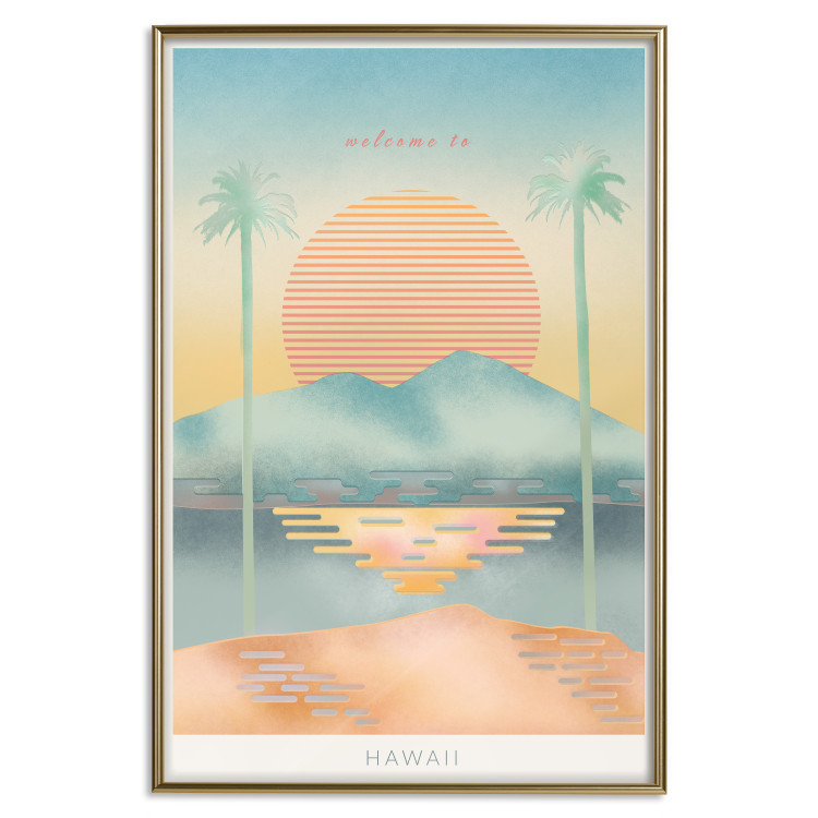 Poster Welcome to Hawaii - tropical summer landscape in pastel motif 135007 additionalImage 21