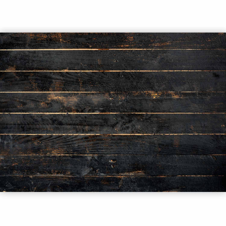 Photo Wallpaper Wooden background - uniform pattern of horizontal black boards with clearances 135107 additionalImage 5