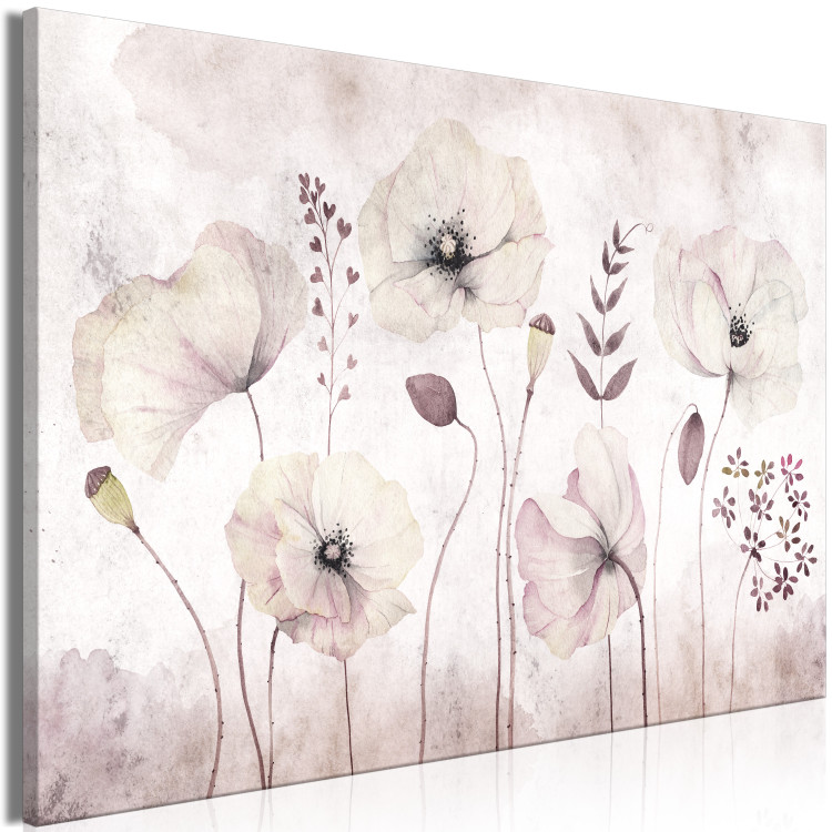 Canvas Flowery Moment (1-piece) Wide - flowers in shabby chic motif 135407 additionalImage 2