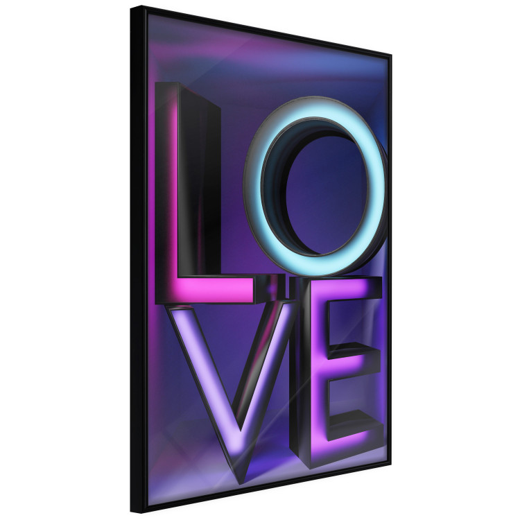 Wall Poster Glassy Love - neon texts with imitation of 3D effect on a colorful background 135507 additionalImage 19