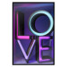 Wall Poster Glassy Love - neon texts with imitation of 3D effect on a colorful background 135507 additionalThumb 3