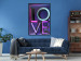 Wall Poster Glassy Love - neon texts with imitation of 3D effect on a colorful background 135507 additionalThumb 9