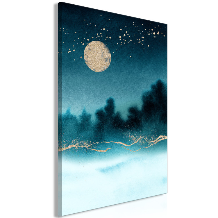 Canvas Print Misty Moon (1-piece) Vertical - landscape in the moonlight 136007 additionalImage 2