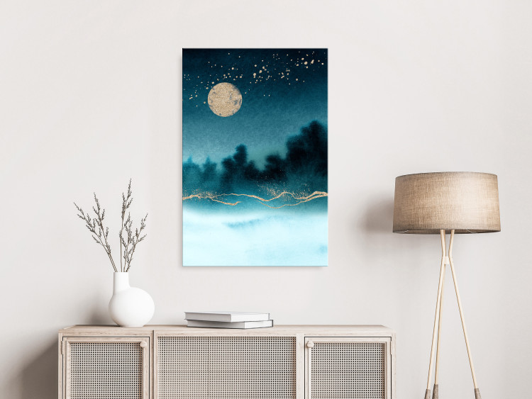 Canvas Print Misty Moon (1-piece) Vertical - landscape in the moonlight 136007 additionalImage 3