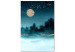 Canvas Print Misty Moon (1-piece) Vertical - landscape in the moonlight 136007