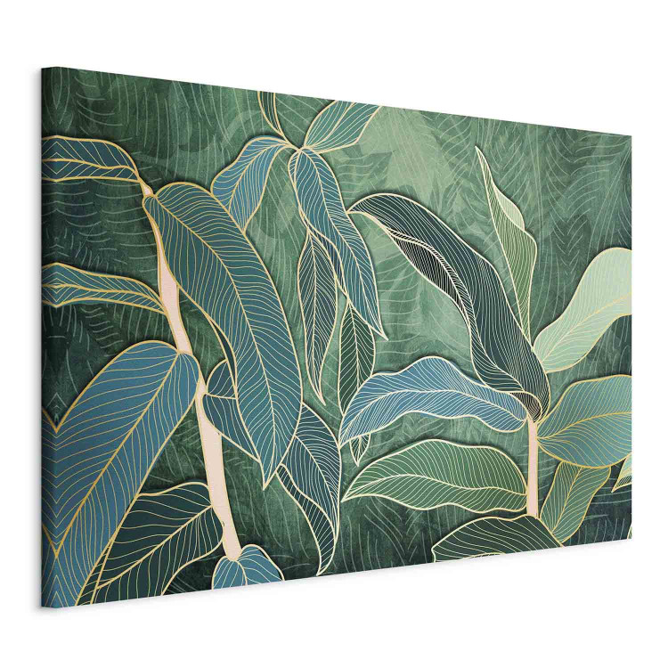 Canvas Expressive Leaves (1-piece) Wide - landscape of exotic leaves 137307 additionalImage 2