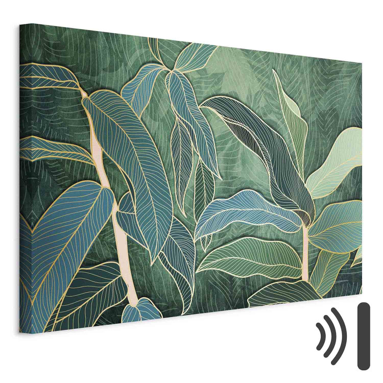 Canvas Expressive Leaves (1-piece) Wide - landscape of exotic leaves 137307 additionalImage 8