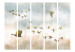 Room Divider Golden Geese II (5-piece) - Flying birds and countryside landscape in the background 138107 additionalThumb 3