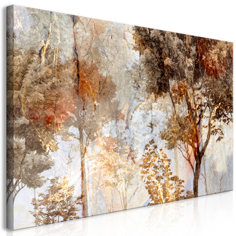 Canvas In the Enchanted Forest (1-piece) Wide - picturesque landscape in sepia 142707 additionalImage 2