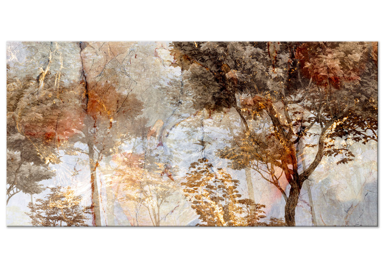 Canvas In the Enchanted Forest (1-piece) Wide - picturesque landscape in sepia 142707