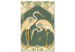 Canvas Art Print Stylish Cranes (1-piece) Vertical - water birds in art deco style 143207