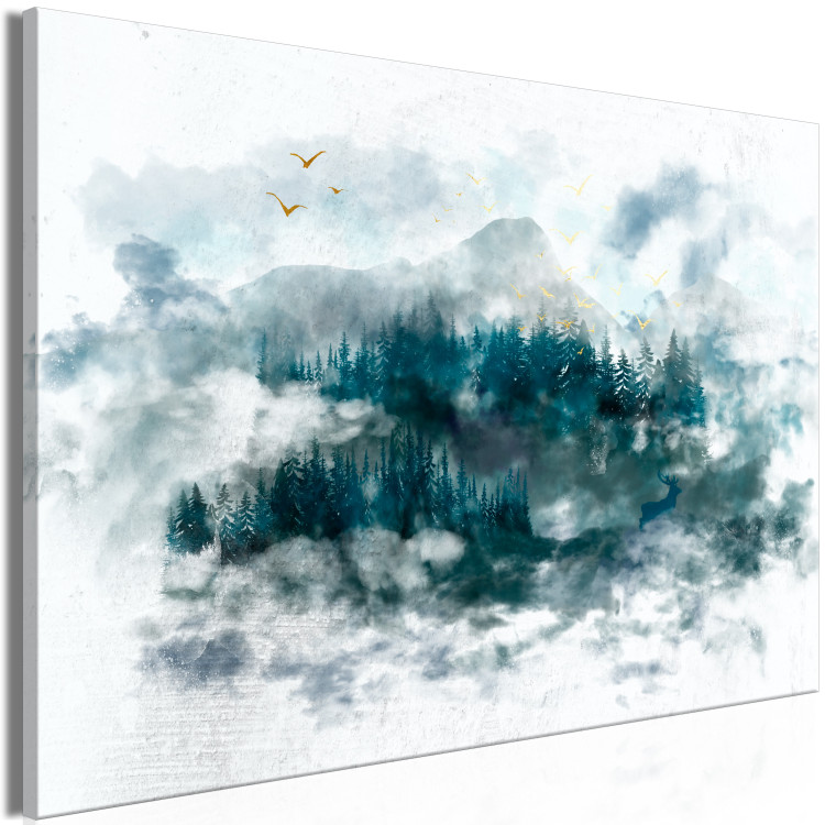 Canvas Misty Landscape (1-piece) Wide - landscape overlooking the forest 143507 additionalImage 2