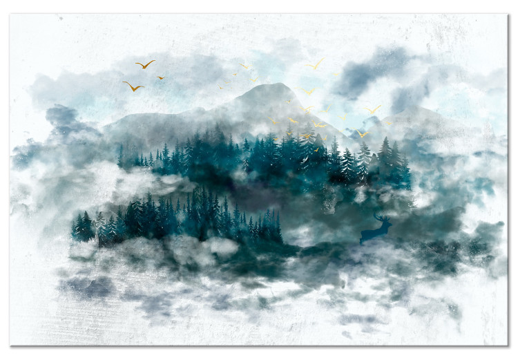 Canvas Misty Landscape (1-piece) Wide - landscape overlooking the forest 143507