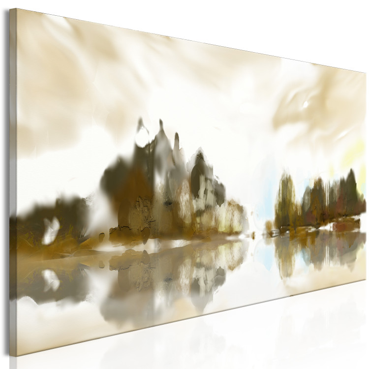 Canvas Art Print Sepia Autumn Landscape (1-piece) Narrow - delicate abstraction 143707 additionalImage 2