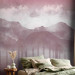 Wall Mural Hazy Landscape - View of the Mountains and the Lake in Pink Shades 146007 additionalThumb 2