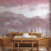 Wall Mural Hazy Landscape - View of the Mountains and the Lake in Pink Shades 146007 additionalThumb 6