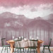 Wall Mural Hazy Landscape - View of the Mountains and the Lake in Pink Shades 146007 additionalThumb 4